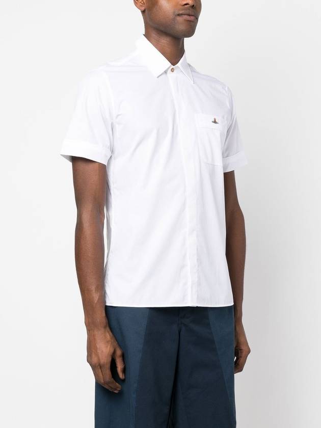 Men's Logo Classic Short Sleeve Shirt White - VIVIENNE WESTWOOD - BALAAN 4