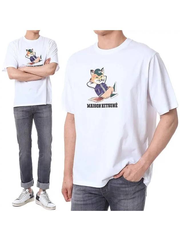 Dressed Fox Logo Print Cotton Short Sleeve T-Shirt White - MAISON KITSUNE - BALAAN 2