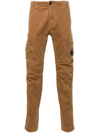 Stretch Sateen Ergonomic Lens Cargo Straight Pants Brown - CP COMPANY - BALAAN 1