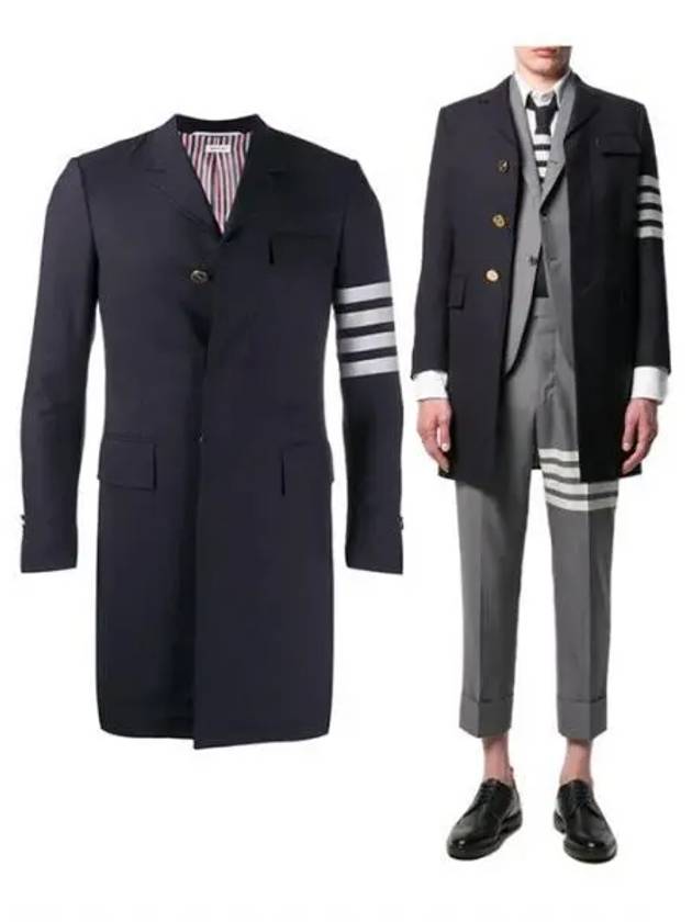 Men's Plain 4 Bar Single Coat Navy - THOM BROWNE - BALAAN 2