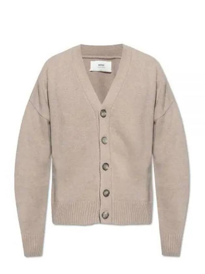 Wool Cashmere Cardigan Beige - AMI - BALAAN 2