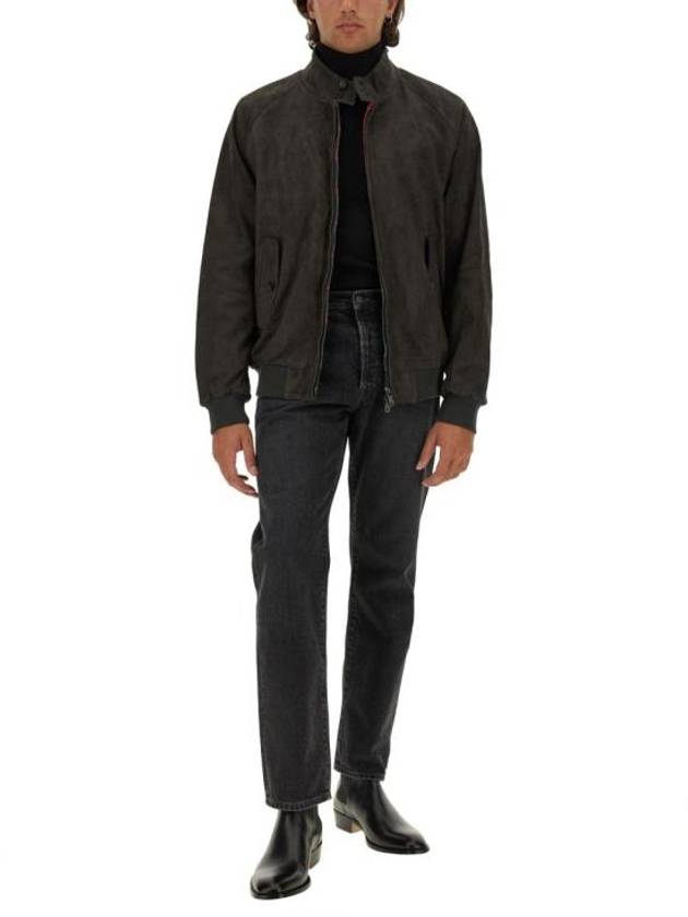 G9 Slim Fit Suede Jacket Black - BARACUTA - BALAAN 3