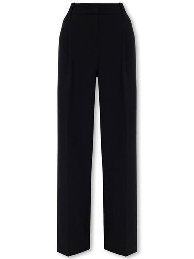 Michael Kors Pleat-front Trousers, Women's, Black - MICHAEL KORS - BALAAN 1