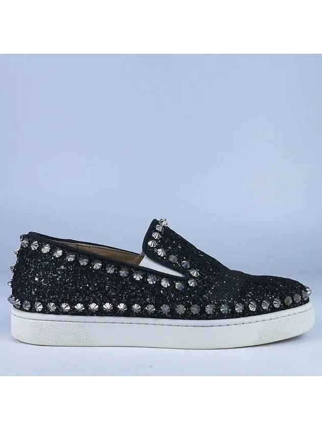 Studded Black Color Pik Boat Women s Slip Ons 210mm - CHRISTIAN LOUBOUTIN - BALAAN 4