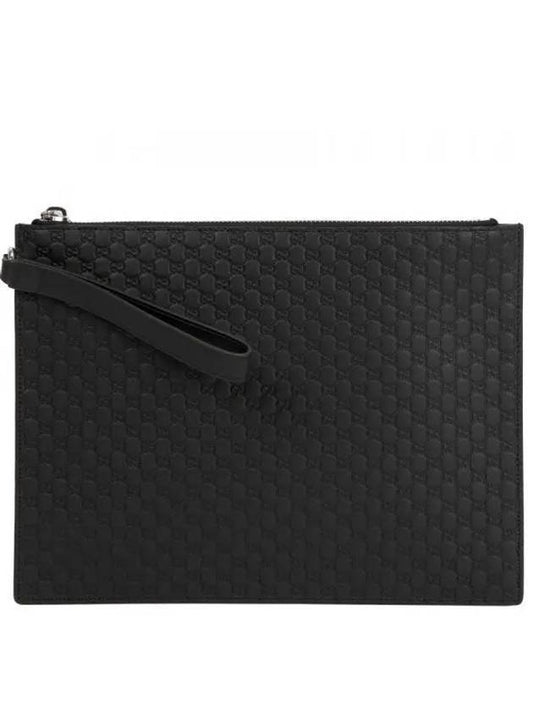 GG Micro Ssima Strap Clutch Bag Black - GUCCI - BALAAN 2