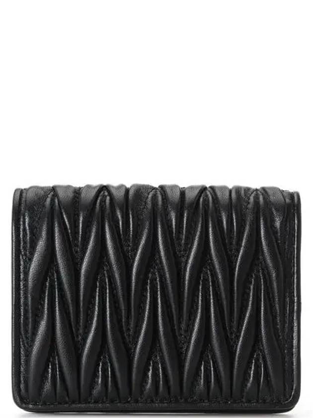 Matelasse Leather Half Wallet Black - MIU MIU - BALAAN 4