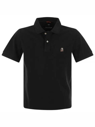 Logo Patch Cotton Short Sleeve Polo Shirt Black - PARAJUMPERS - BALAAN 2