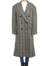 Women's Check Pattern Double Coat Beige - ISABEL MARANT - BALAAN 2