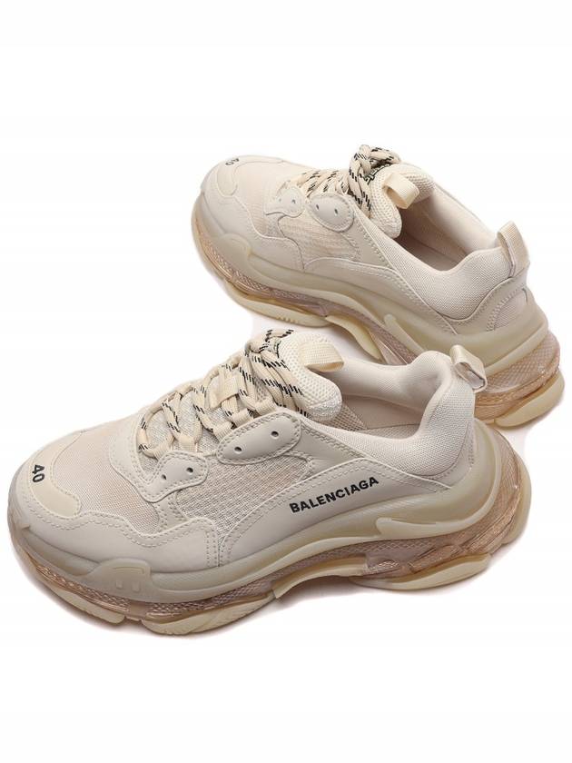 Triple S Clear Sole Low Top Sneakers Beige - BALENCIAGA - BALAAN 7