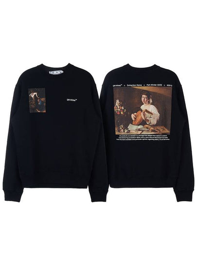 Caravaggio Slim Crew Neck Sweatshirt Black - OFF WHITE - BALAAN 2