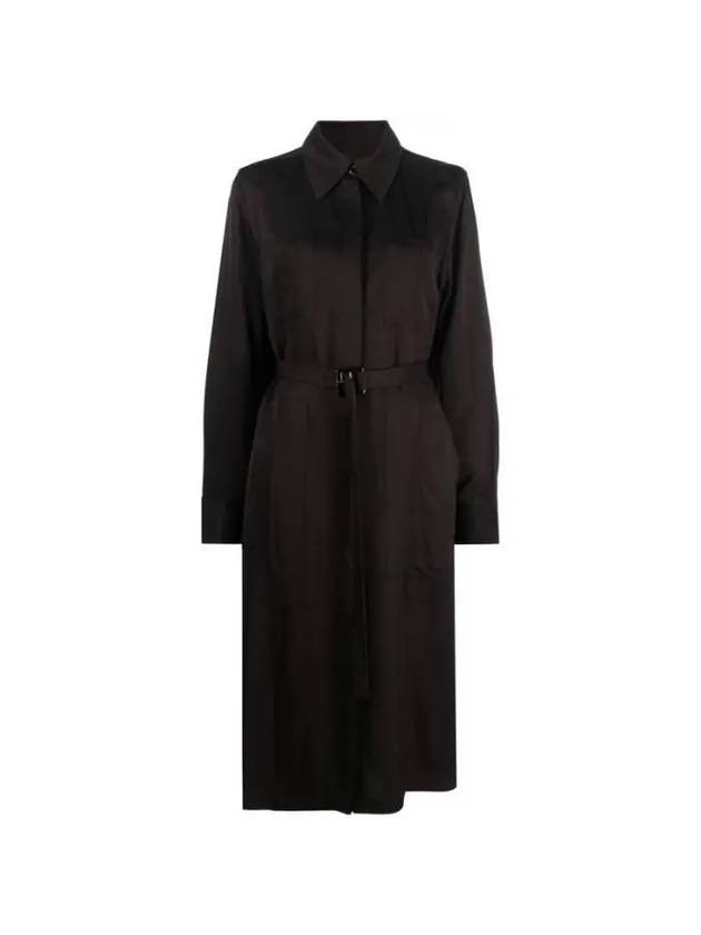 Viscose Trench Coat Brown - JIL SANDER - BALAAN 2