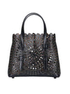 Mina 20 Circle Punching Tote Bag Black - ALAIA - BALAAN 1