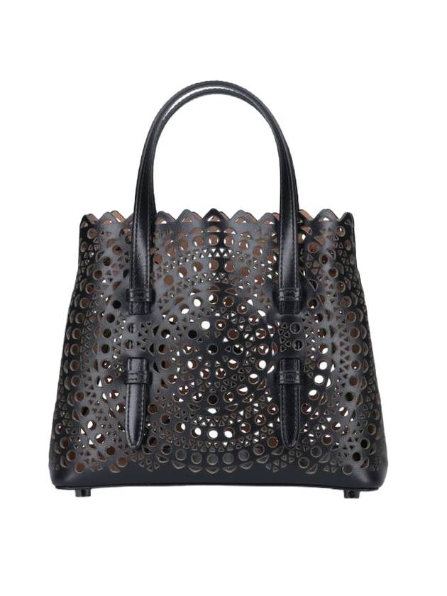 Mina 20 Circle Punching Tote Bag Black - ALAIA - BALAAN 1