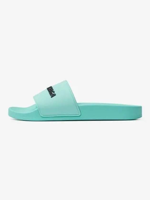 Women's Pool Emboss Logo Band Slippers Mint - BALENCIAGA - BALAAN 2