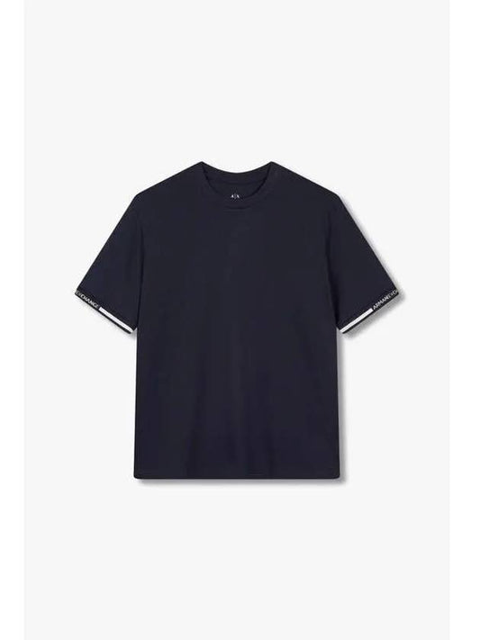 Men s Logo Line Trim T Shirt Navy - ARMANI EXCHANGE - BALAAN 1