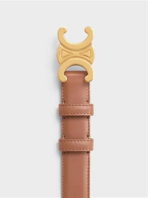 Women's Medium Triomphe Smooth Calfskin Belt Brown - CELINE - BALAAN 4