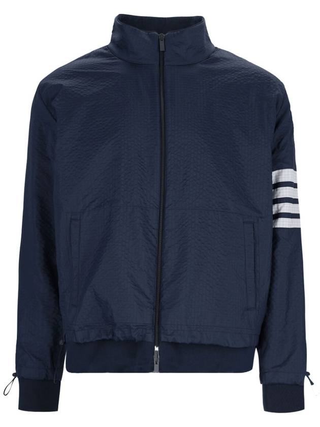 4 Bar Stripe Ripstop Zip-up Jacket Blue - THOM BROWNE - BALAAN 2