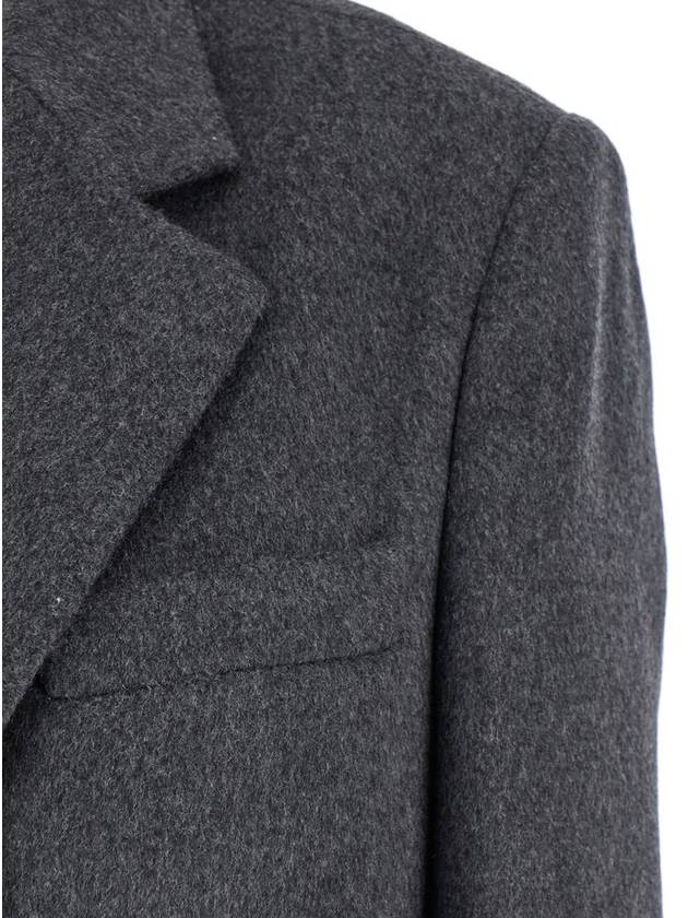 Grey Double-Breasted Jacket With Notched Revers In Wool Blend Woman - ROHE - BALAAN 3