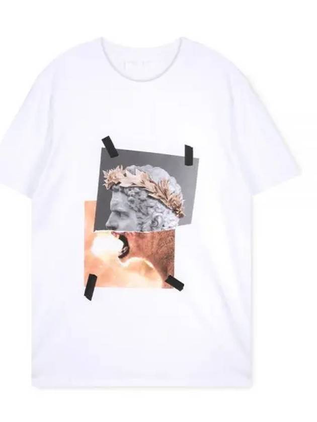 Men s Roman Lion Print White Short Sleeve T Shirt 1156154 - NEIL BARRETT - BALAAN 1