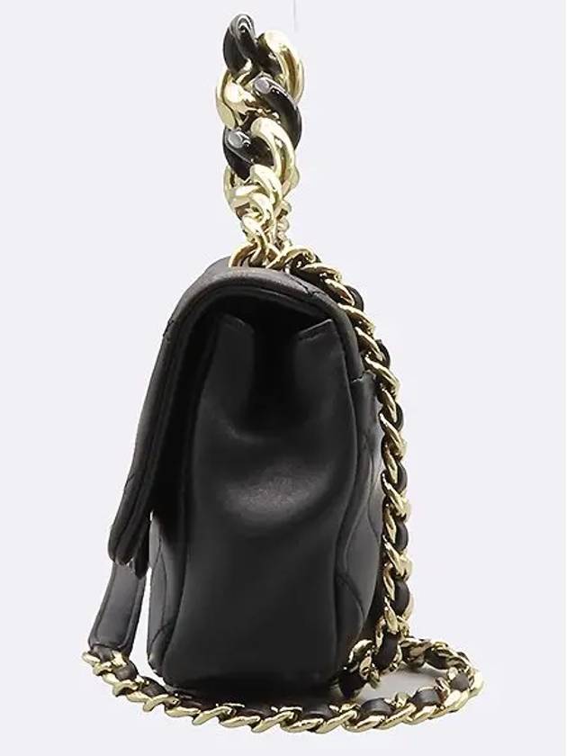 AS1353 Black leather gold metal chain tote bag and shoulder - CHANEL - BALAAN 3