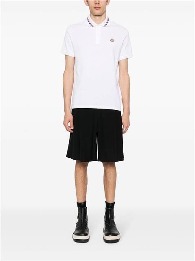 Logo Patch Polo Shirt White - MONCLER - BALAAN 3