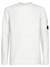 Men's Ribbed Lens Wappen Knit Top White - CP COMPANY - BALAAN 2