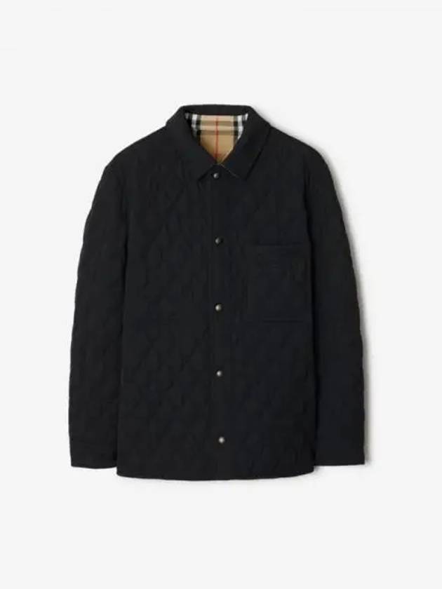 Reversible Quilted Overshirt Jacket Sands Black - BURBERRY - BALAAN 2