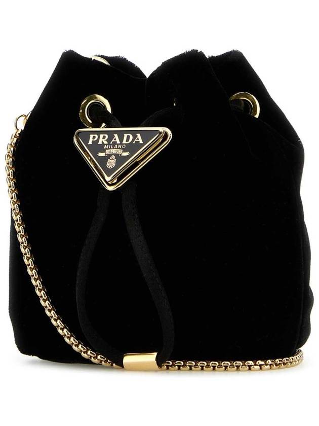 Velvet Bucket Bag Black - PRADA - BALAAN 3