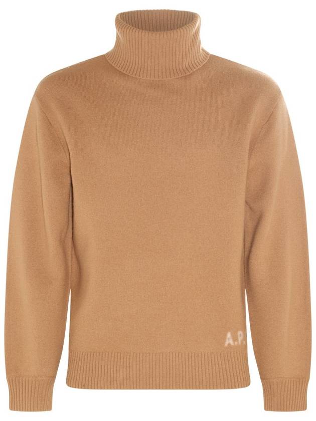 Walter Logo Merino Wool Turtleneck Brown - A.P.C. - BALAAN 2