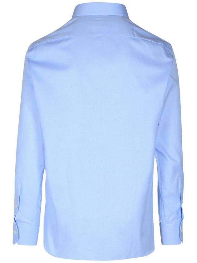 Zegna Light Blue Cotton Shirt - ERMENEGILDO ZEGNA - BALAAN 3