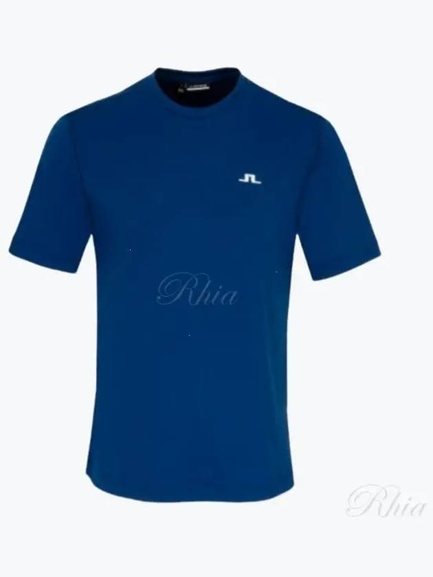 Ade Regular Fit Short Sleeve T-Shirt Estate Blue - J.LINDEBERG - BALAAN 2