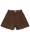 Corduroy two tuck half pants brown - LESEIZIEME - BALAAN 2