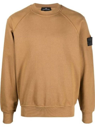 Shadow Logo Crew Neck Cotton Sweatshirt Brown - STONE ISLAND - BALAAN 1