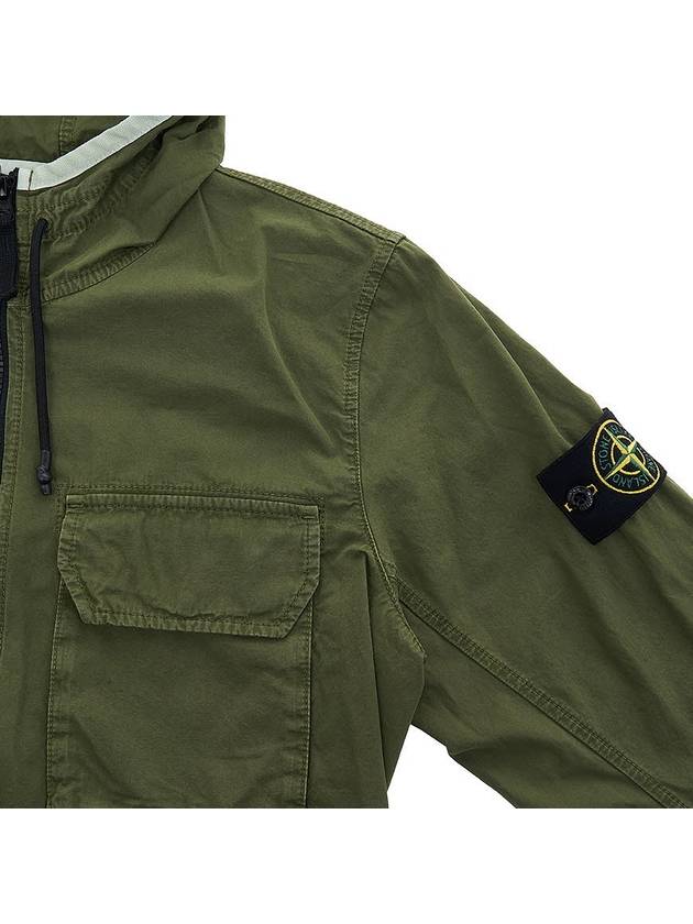 Wappen Patch Old Treatment Hooded Zip Up Olive Green - STONE ISLAND - BALAAN 5