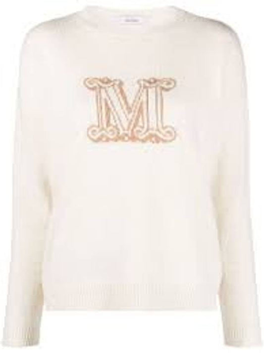 Edo Monogram Cashmere Knit Top Ivory - MAX MARA - BALAAN 1