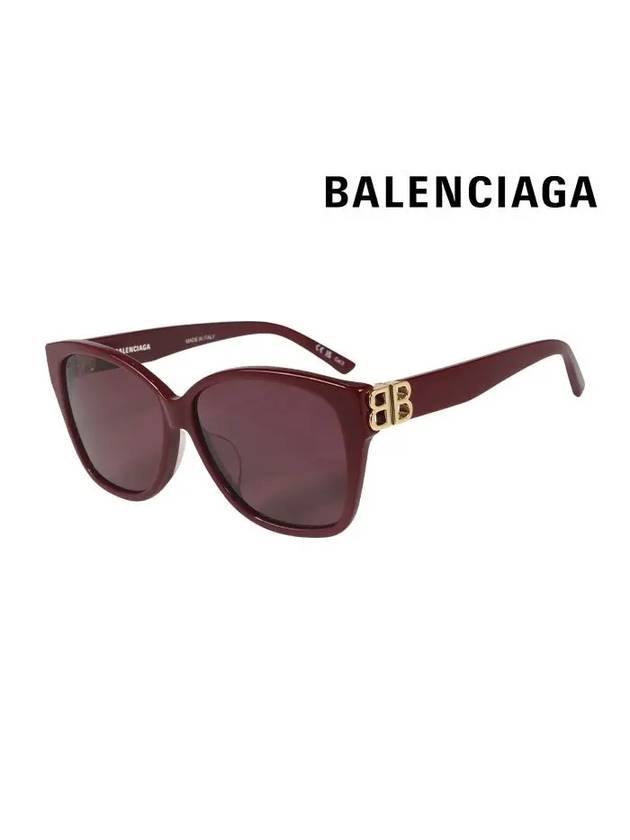 Eyewear Square Acetate Sunglasses Burgundy - BALENCIAGA - BALAAN 3