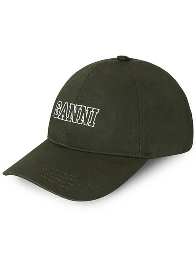 Embroid Logo Ball Cap Green - GANNI - BALAAN 5