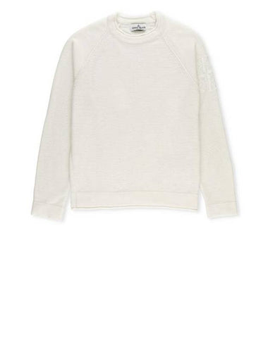 Kids Compass Motif Crew Neck Sweatshirt Ivory - STONE ISLAND - BALAAN 1