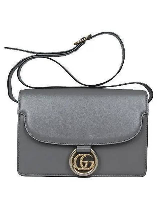 589474 GG logo torchon gray leather small shoulder bag - GUCCI - BALAAN 1