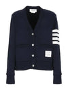 4-Bar Loopback Jersey Cardigan Navy - THOM BROWNE - BALAAN 2