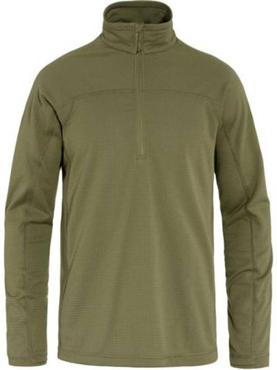 Men's Abisko Lite Fleece Half Zip-Up Long Sleeve T-Shirt Deep Forest - FJALL RAVEN - BALAAN 2