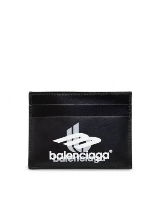 Logo Print Leather Card Wallet Black - BALENCIAGA - BALAAN 2