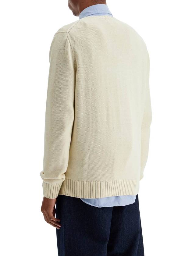 cream cotton sweater with embroidered logo - POLO RALPH LAUREN - BALAAN 3