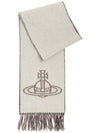 double face jacquard logo muffler scarf off white - VIVIENNE WESTWOOD - BALAAN 3