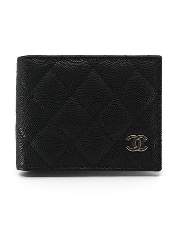 CH Classic Caviar Unisex Black Card Wallet Gold AP3070 CH31WT007 - CHANEL - BALAAN 1