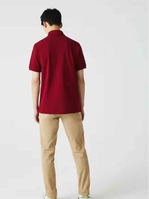 Men's Logo Classic Fit Cotton Short Sleeve Polo Shirt Burgundy - LACOSTE - BALAAN 6