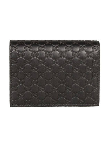 Microssima Bifold Card Wallet Black - GUCCI - BALAAN 1