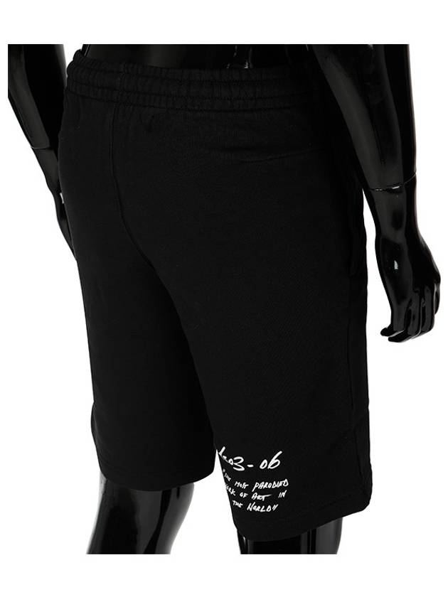 Mona Lisa Sweat Bermuda Shorts Black - OFF WHITE - BALAAN.