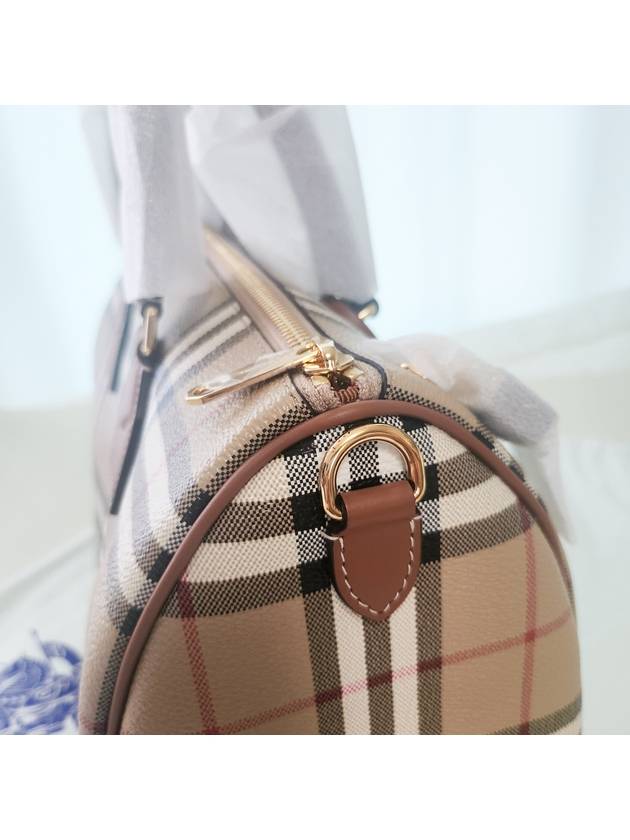 Medium Check Bowling Tote Bag Archive Beige Briar Brown - BURBERRY - BALAAN 3