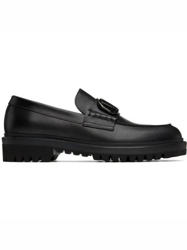 Men s Black V Logo Loafers 231807M231000 1149643 - VALENTINO - BALAAN 1